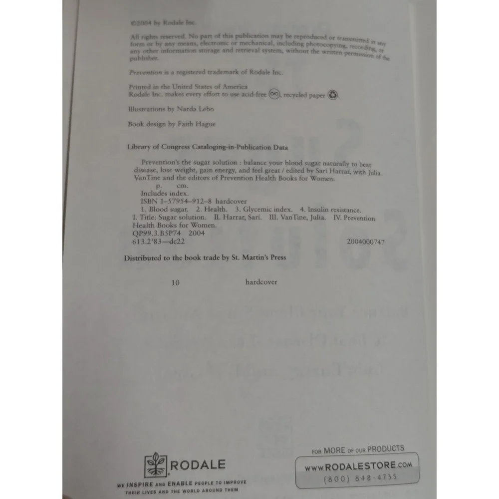 The Sugar Solution Sari Harrar Prevention Balance Blood Sugar Naturally HC 2004